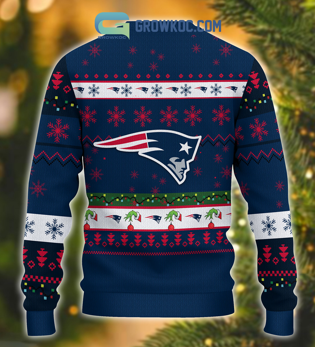 NFL New England Patriots Skull Flower Ugly Christmas Ugly Sweater