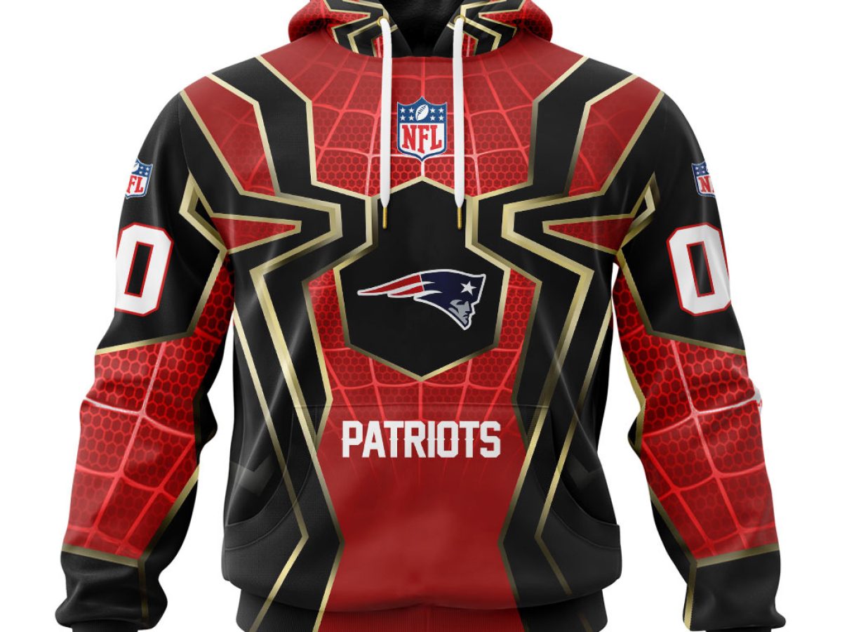 NFL New England Patriots Skull Red Hoodie, Zip Hoodie 3D All Over Print For  Fans