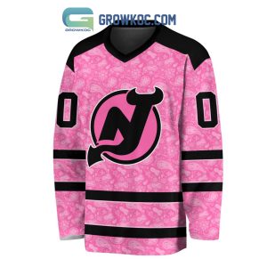 New Jersey Devils NHL Special Pink Breast Cancer Hockey Jersey Long Sleeve