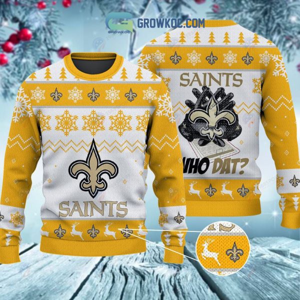 New Orleans Saints Who Dat Christmas Ugly Sweater