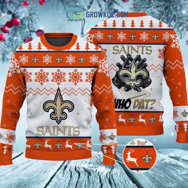New Orleans Saints Who Dat Christmas Ugly Sweater