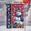 New Orleans Saints Football Snowman Welcome Christmas Personalized House Gargen Flag