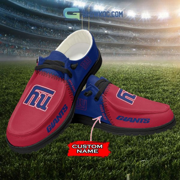 New York Giants Personalized Hey Dude Shoes