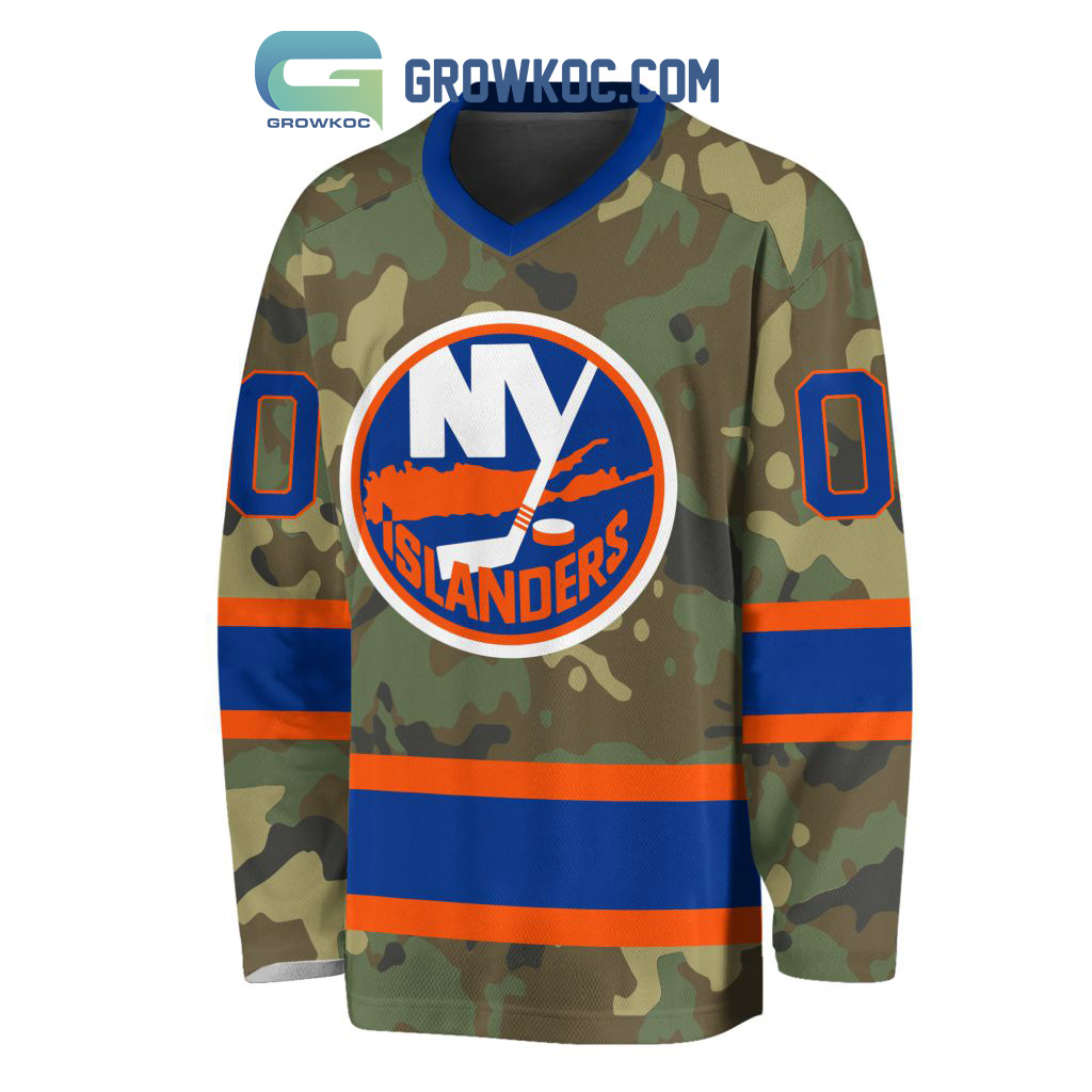 New York Islanders Special Camo Veteran Design Personalized Hockey Jersey