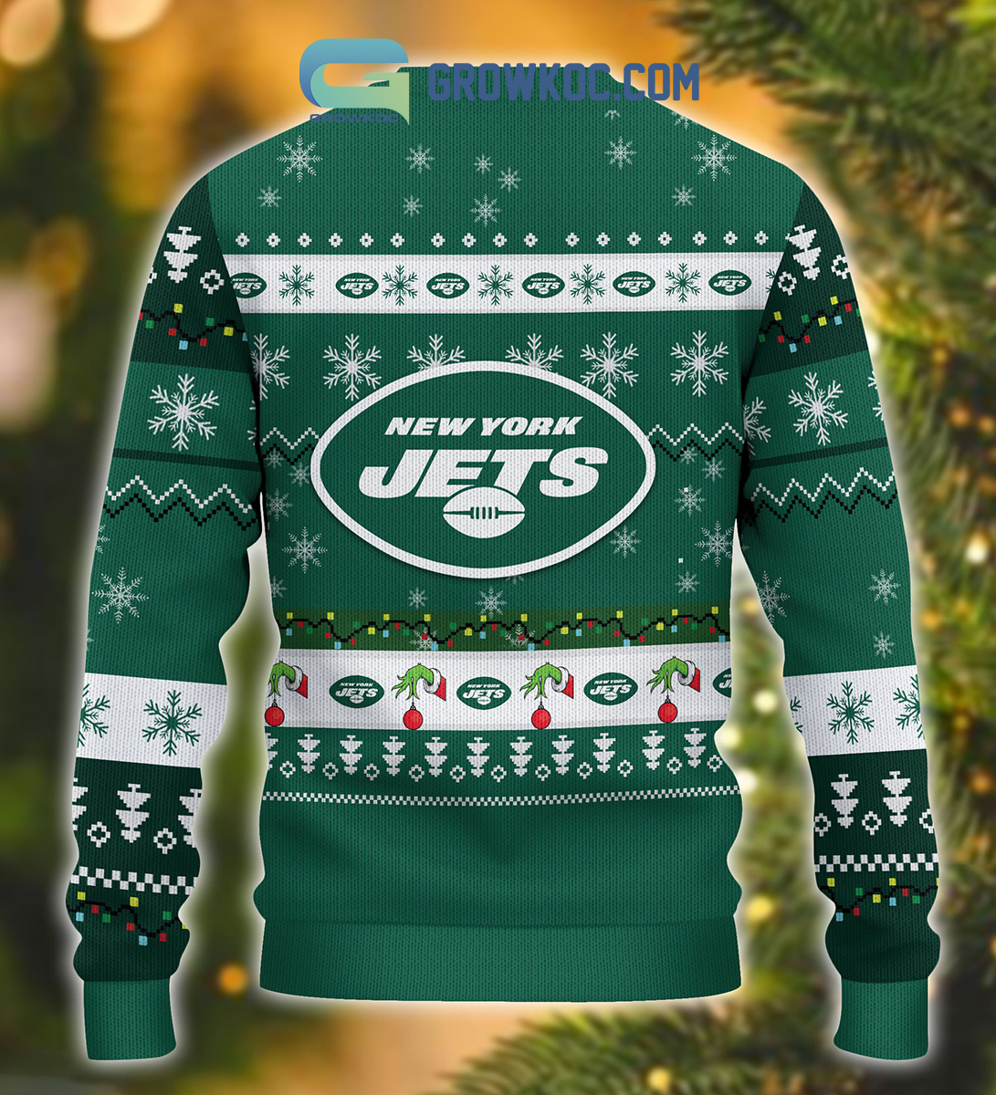 NFL New York Jets Skull Flower Ugly Christmas Ugly Sweater