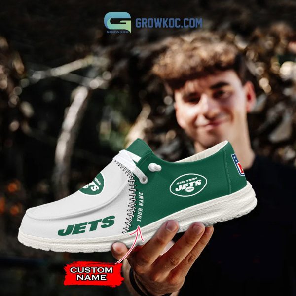 New York Jets Personalized Hey Dude Shoes