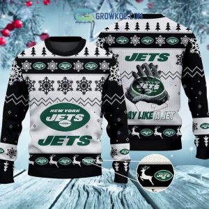New York Jets Play Like A Jet Christmas Ugly Sweater