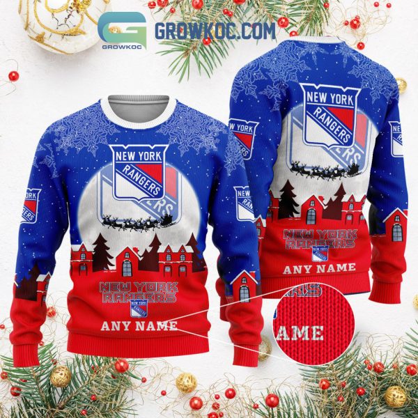 New York Rangers NHL Merry Christmas Personalized Ugly Sweater