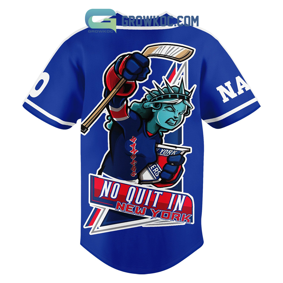 Personalized New York Rangers No Quit In New York Baseball Jersey