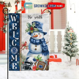 North Carolina Tar Heels Football Snowman Welcome Christmas House Garden Flag