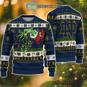 Notre Dame Fighting Irish NCAA Grinch Christmas Ugly Sweater
