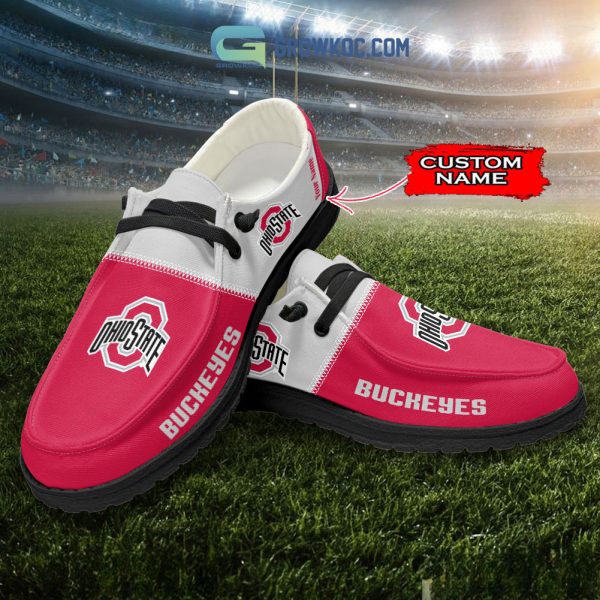 Ohio State Buckeyes Personalized Hey Dude Shoes