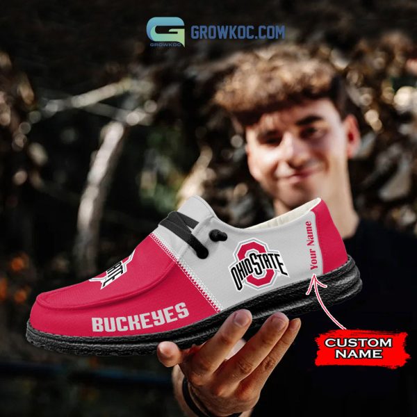 Ohio State Buckeyes Personalized Hey Dude Shoes