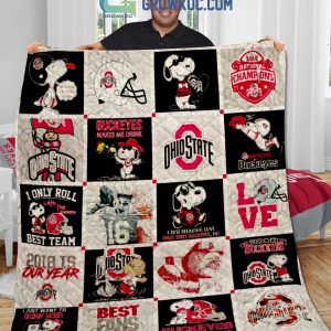 Ohio State Buckeyes Snoopy Forever Win Or Lose Fleece Blanket Quilt