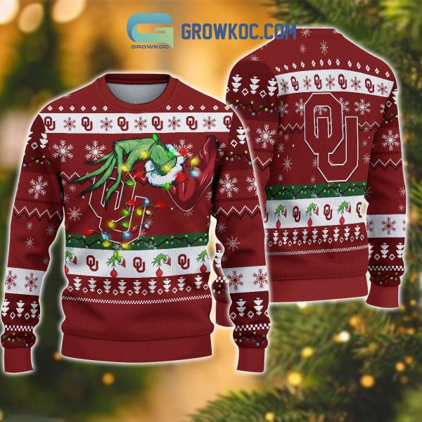 Oklahoma Sooners NCAA Grinch Christmas Ugly Sweater
