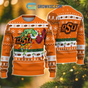 Oklahoma State Cowboys NCAA Grinch Christmas Ugly Sweater