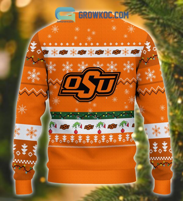 Oklahoma State Cowboys NCAA Grinch Christmas Ugly Sweater