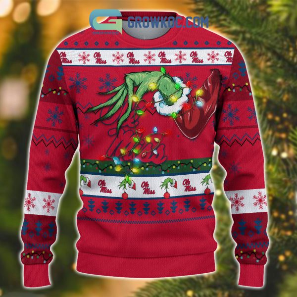 Ole Miss Rebels NCAA Grinch Christmas Ugly Sweater