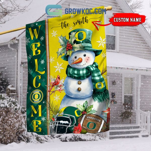 Oregon Ducks Football Snowman Welcome Christmas House Garden Flag