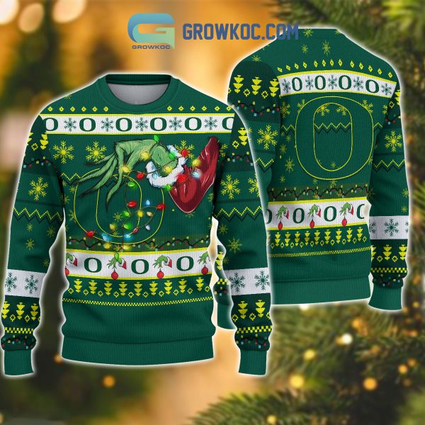 Oregon Ducks NCAA Grinch Christmas Ugly Sweater