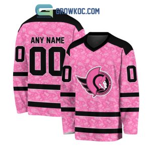 Ottawa Senators NHL Special Pink Breast Cancer Hockey Jersey Long Sleeve