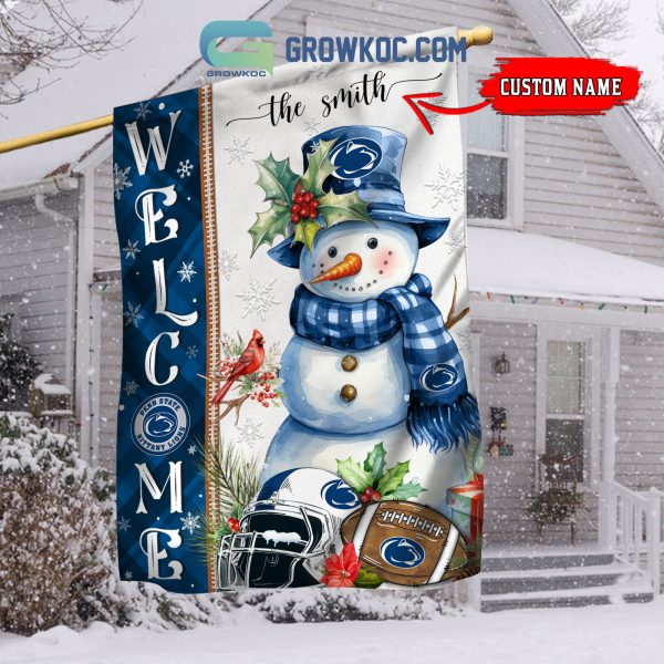 Penn State Nittany Lions Football Snowman Welcome Christmas House Garden Flag