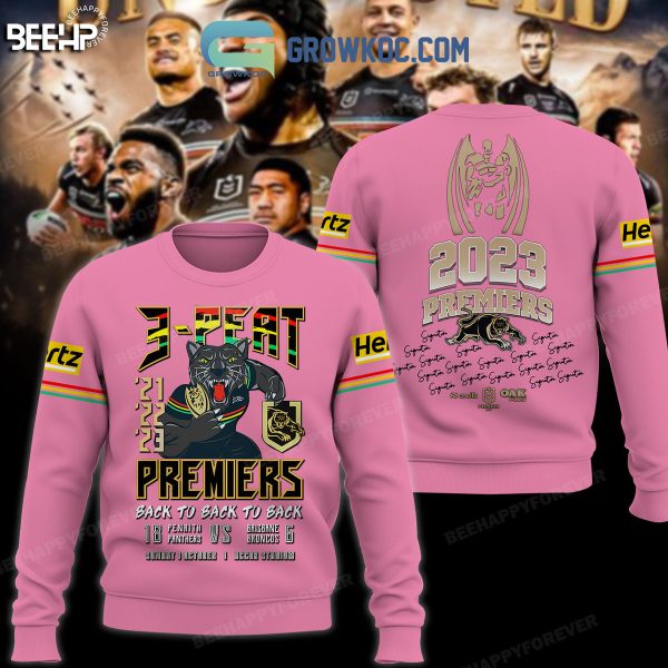 Penrith Panthers NRL 3 Peat Premiers Back To Back To Back Hoodie T Shirt