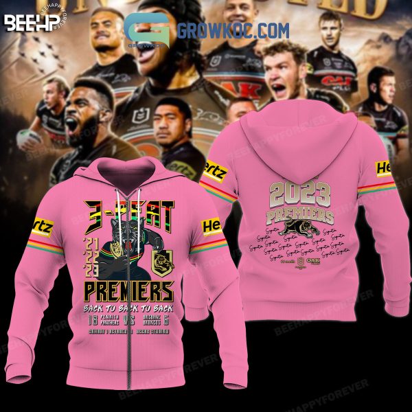 Penrith Panthers NRL 3 Peat Premiers Back To Back To Back Hoodie T Shirt