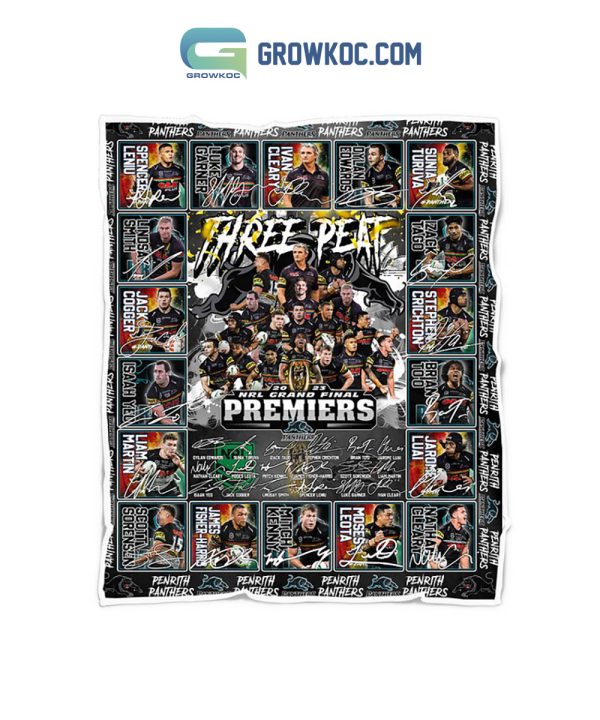 Penrith Panthers Three Peat Premiers NRL Grand Final Fleece Blanket Quilt