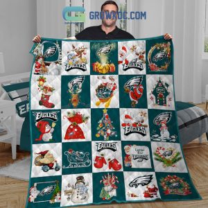 Philadelphia Eagles Christmas Funny Fleece Blanket Quilt