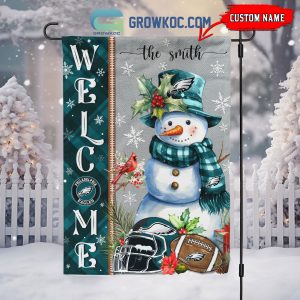 Philadelphia Eagles Football Snowman Welcome Christmas Personalized House Gargen Flag