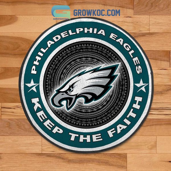 Philadelphia Eagles Keep The Faith Round Rug Carpet