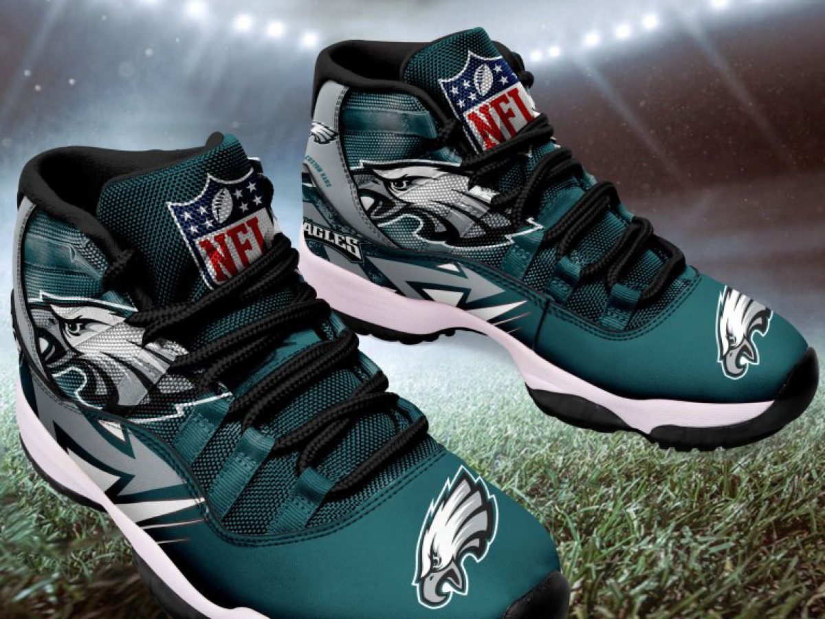 Philadelphia Eagles NFL Custom Name Air Jordan 11 Sneakers Shoes