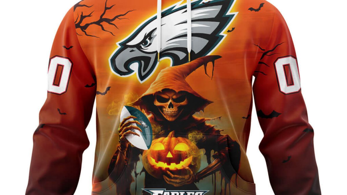 NFL Philadelphia Eagles Crewneck Sweatshirt Skull Halloween Elevate Stylish Team  Apparel in 2023