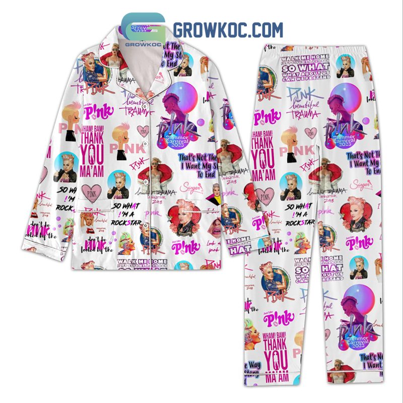 Pink Summer Carnival 2023 Beautiful Trauma Pajamas Set - Growkoc