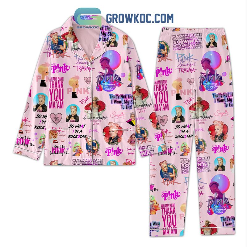 Pink Summer Carnival 2023 I'm A Rockstar Pajamas Set - Growkoc