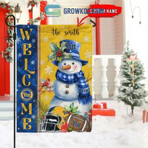 Pittsburgh Panthers Football Snowman Welcome Christmas House Garden Flag