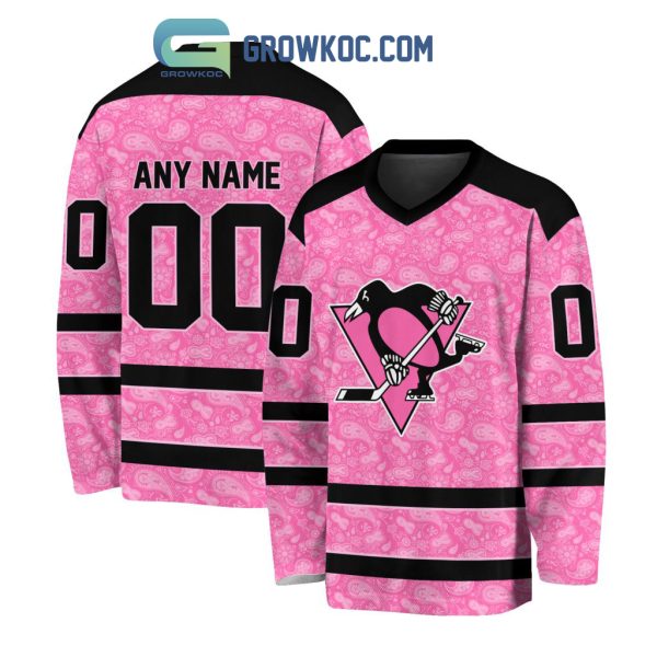 Pittsburgh Penguins NHL Special Pink Breast Cancer Hockey Jersey Long Sleeve