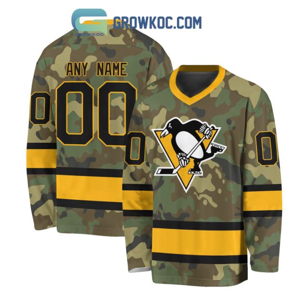 Pittsburgh Penguins Special Camo Veteran Design Personalized Hockey Jersey