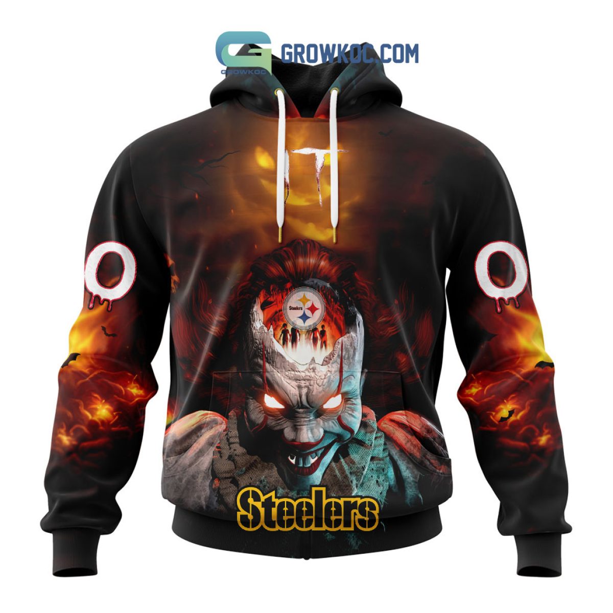 Pittsburgh Steelers Mens Halloween Hoodie Pullover Sweatshirt