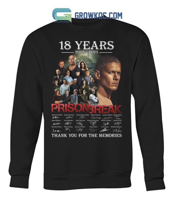 Prison Break 18 Years 2005 2023 Memories T Shirt