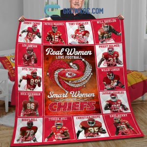 Real Women Love Football Smart Women Love The Chiefs Fleece Blanket Quilt
