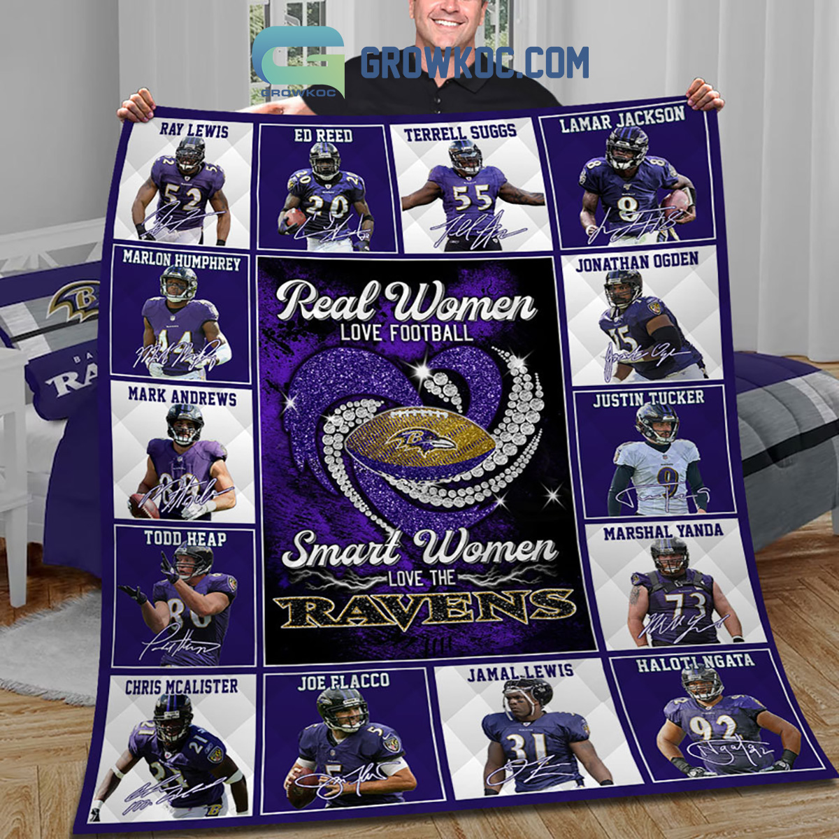 Real Women Love Football Smart Women Love The Baltimore Ravens T Shirt -  Growkoc