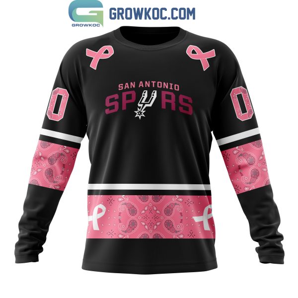 San Antonio Spurs NBA Special Design Paisley Design We Wear Pink Breast Cancer Personalized Hoodie T Shirt