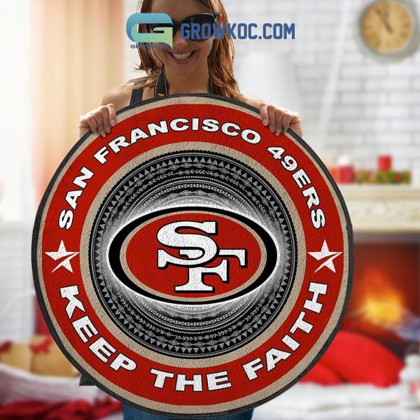 San Francisco 49ers Keep The Faith Round Rug Carpet