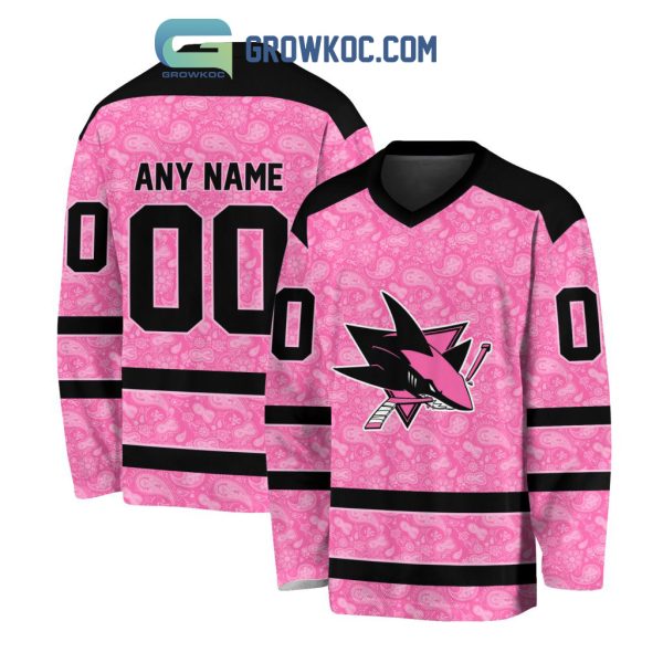 San Jose Sharks NHL Special Pink Breast Cancer Hockey Jersey Long Sleeve