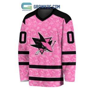 San Jose Sharks NHL Special Pink Breast Cancer Hockey Jersey Long Sleeve