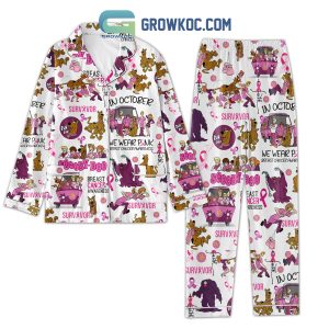 Scooby Doo In October We Wear Pink Breast Cancer Awarness Survivor Pajamas Set