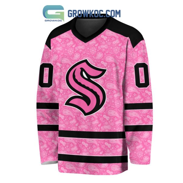 Seattle Kraken NHL Special Pink Breast Cancer Hockey Jersey Long Sleeve