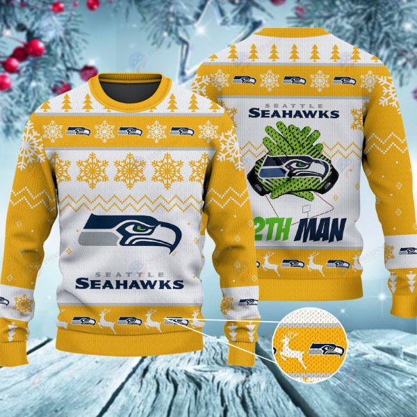 Seattle Seahawks 12th Man Christmas Ugly Sweater